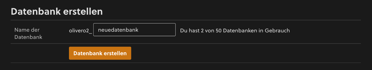 Datenbank hinzufügen